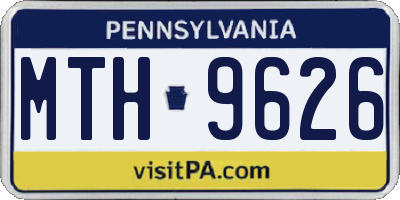 PA license plate MTH9626