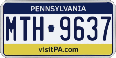 PA license plate MTH9637