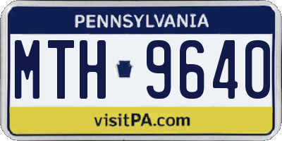 PA license plate MTH9640