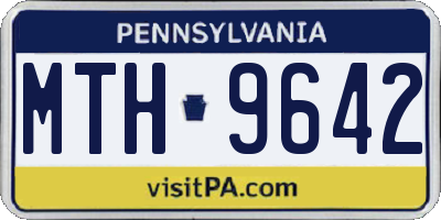 PA license plate MTH9642