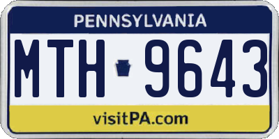 PA license plate MTH9643