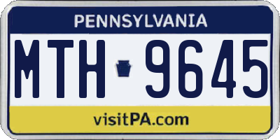 PA license plate MTH9645