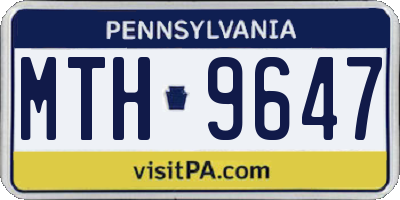 PA license plate MTH9647