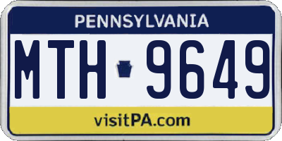 PA license plate MTH9649