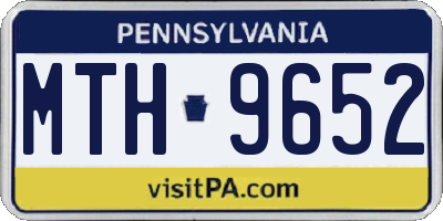 PA license plate MTH9652