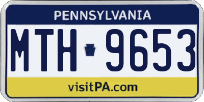 PA license plate MTH9653