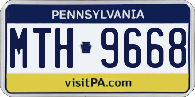 PA license plate MTH9668