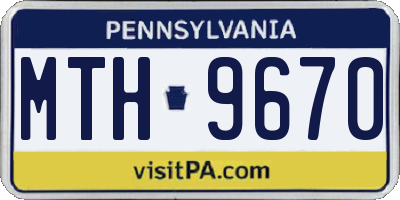 PA license plate MTH9670
