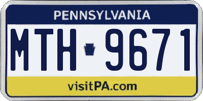 PA license plate MTH9671