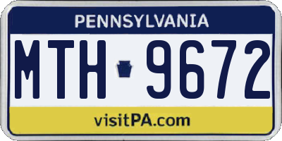 PA license plate MTH9672
