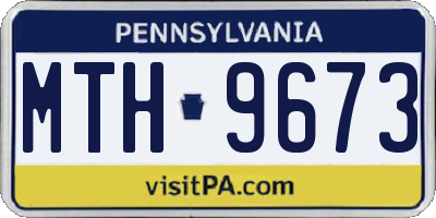 PA license plate MTH9673