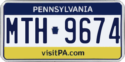 PA license plate MTH9674