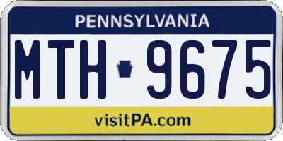 PA license plate MTH9675