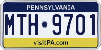 PA license plate MTH9701