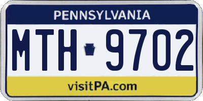 PA license plate MTH9702