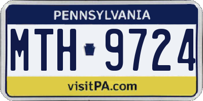 PA license plate MTH9724