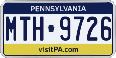 PA license plate MTH9726