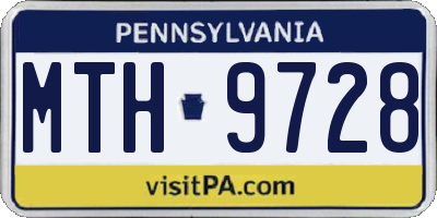 PA license plate MTH9728