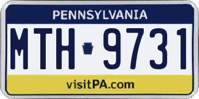 PA license plate MTH9731