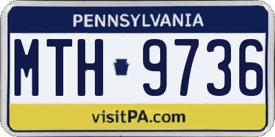 PA license plate MTH9736