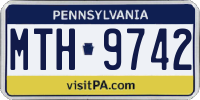 PA license plate MTH9742
