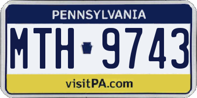 PA license plate MTH9743