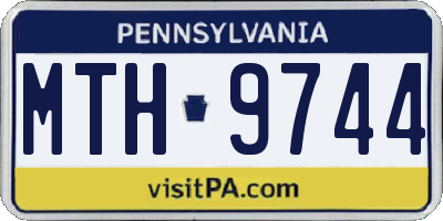 PA license plate MTH9744