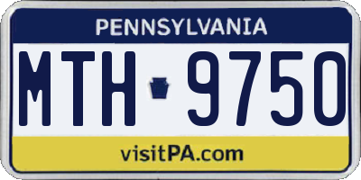 PA license plate MTH9750
