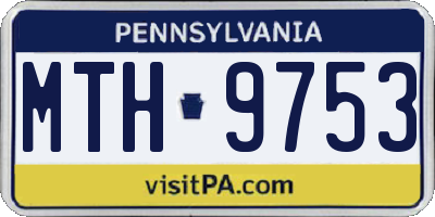 PA license plate MTH9753