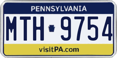 PA license plate MTH9754