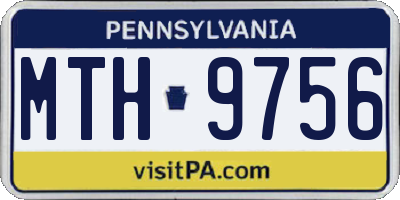 PA license plate MTH9756