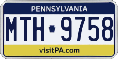 PA license plate MTH9758