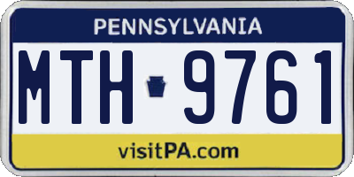 PA license plate MTH9761