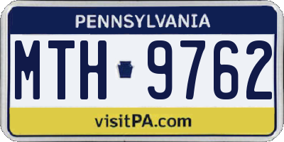PA license plate MTH9762