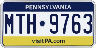 PA license plate MTH9763