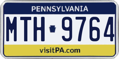 PA license plate MTH9764