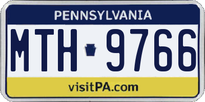 PA license plate MTH9766