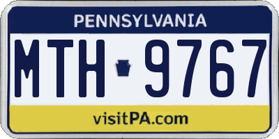 PA license plate MTH9767