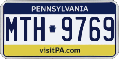 PA license plate MTH9769