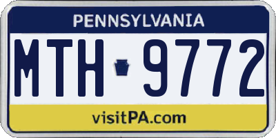 PA license plate MTH9772