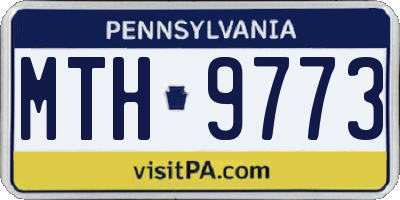 PA license plate MTH9773