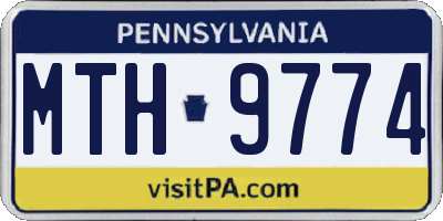 PA license plate MTH9774