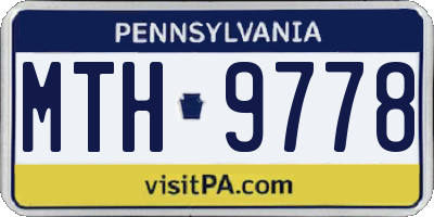 PA license plate MTH9778