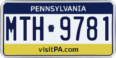 PA license plate MTH9781