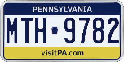 PA license plate MTH9782