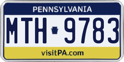 PA license plate MTH9783