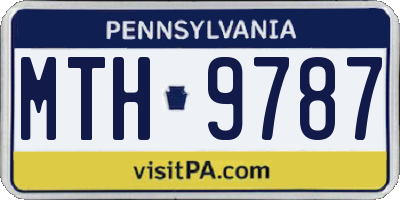 PA license plate MTH9787