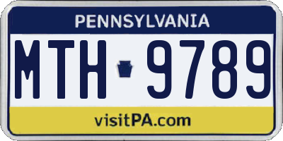 PA license plate MTH9789