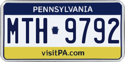 PA license plate MTH9792