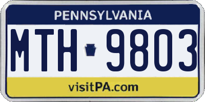 PA license plate MTH9803